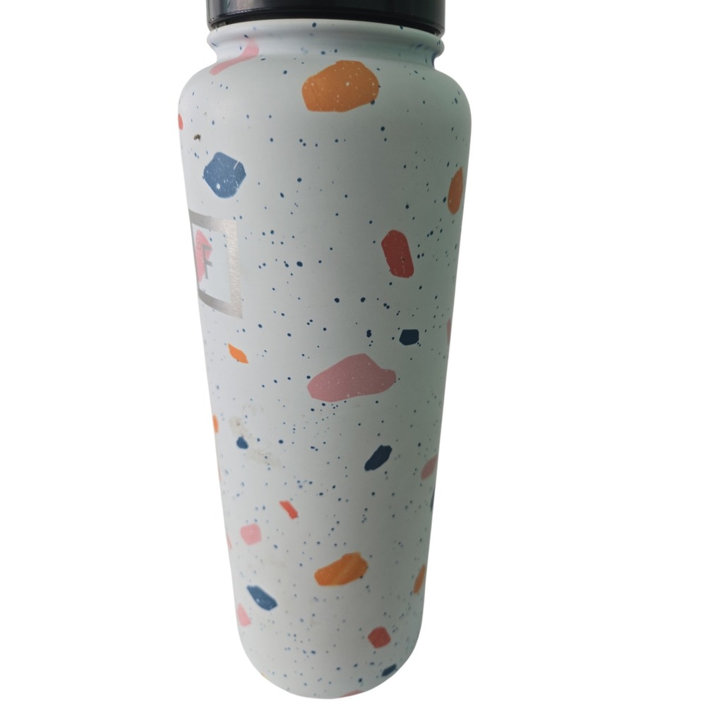 Iron Flask Water Bottle Terrazzo‎ Print 40oz Stainless Steel Tumbler Black Lid - Picture 8 of 14